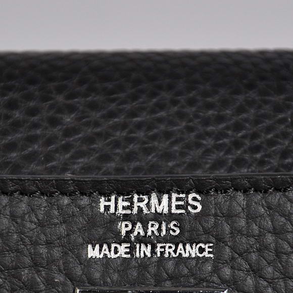 AAA Hermes Kelly 26CM Shoulder Bag Clemence Black 60699 On Sale